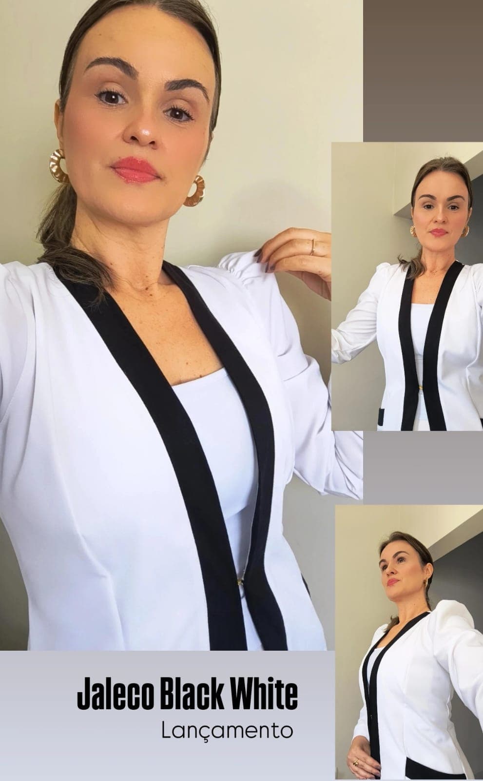 Jaleco Black White